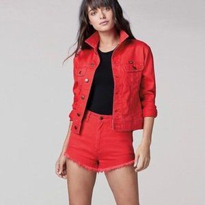 LEE Vintage Modern Red Trucker Denim Jean Jacket